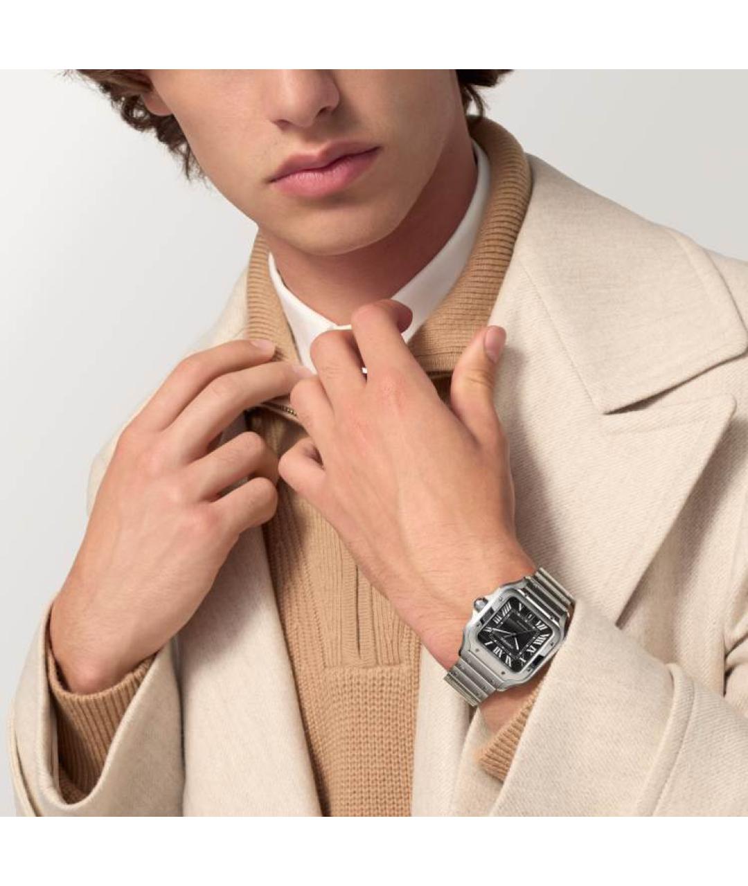 CARTIER Черные часы, фото 5