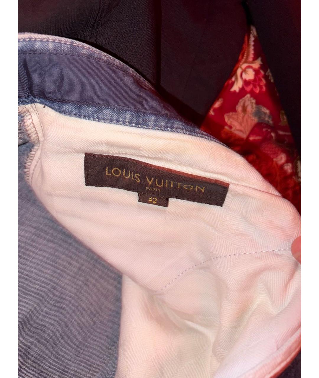 LOUIS VUITTON Синие хлопковые прямые джинсы, фото 3