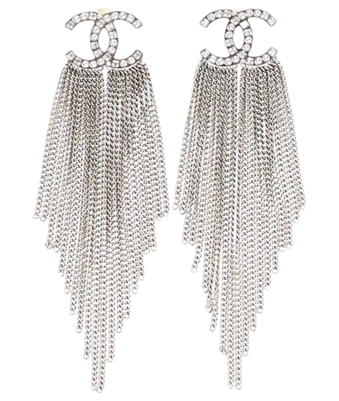 CHANEL Серебряные металлические серьги, фото 1