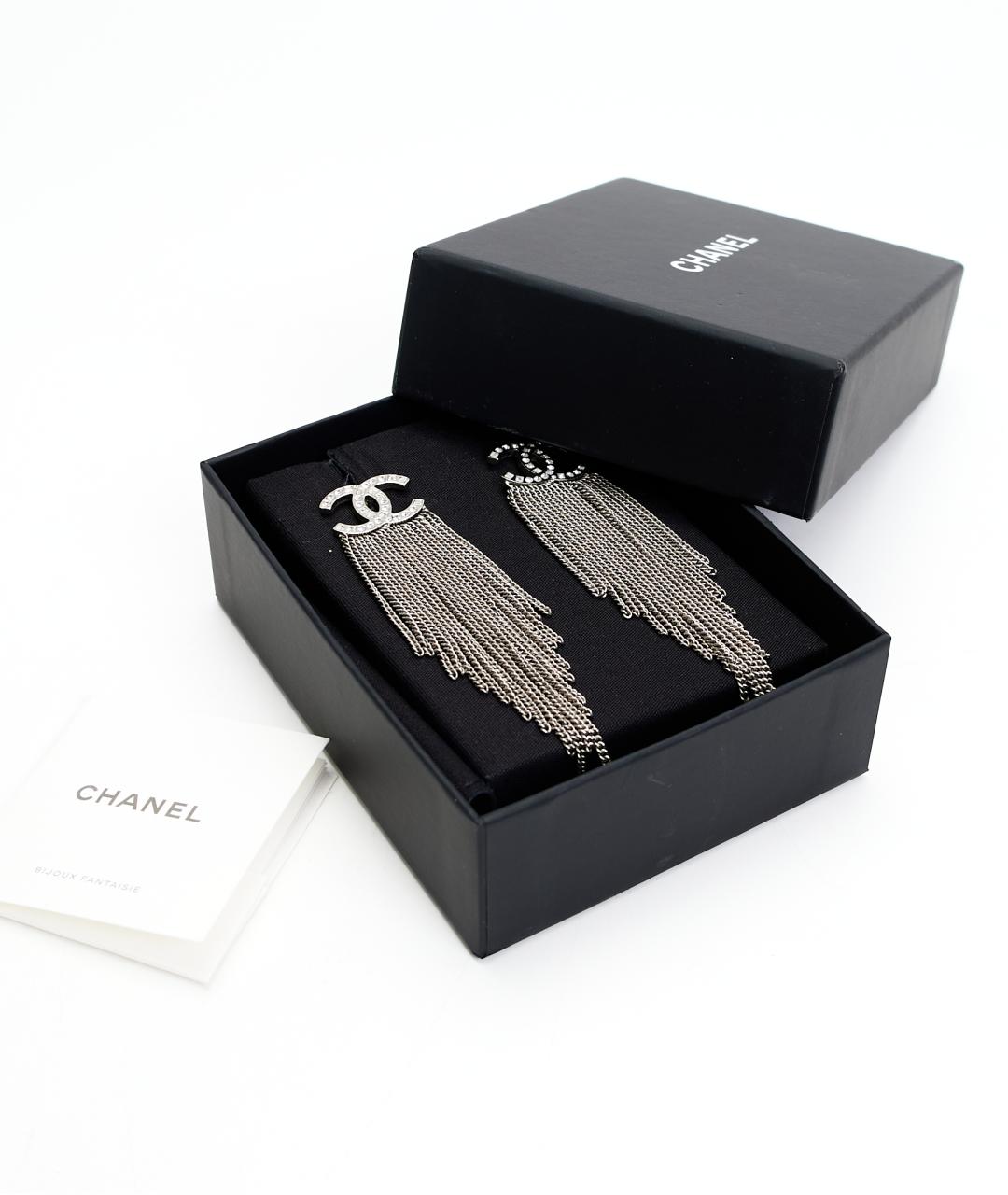 CHANEL Серебряные металлические серьги, фото 4