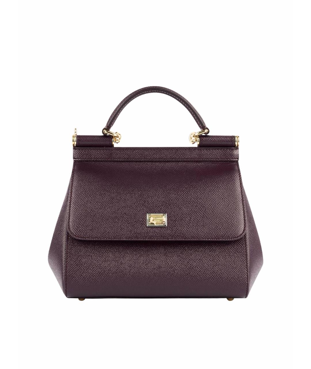 DOLCE&GABBANA Бордовая кожаная сумка на плечо, фото 1