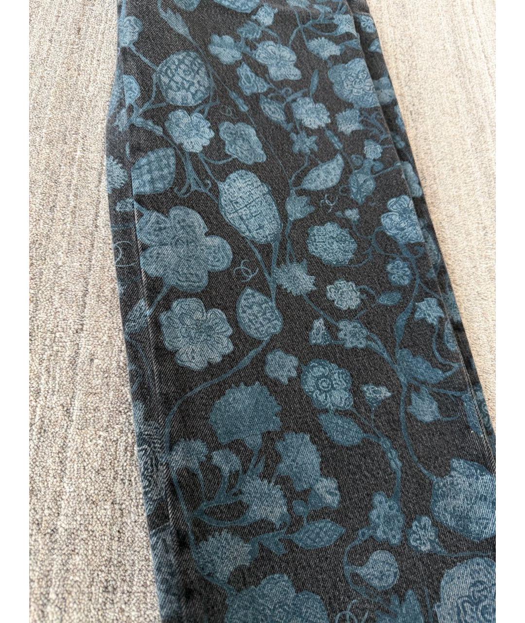 CHANEL Синие хлопко-эластановые прямые джинсы, фото 7