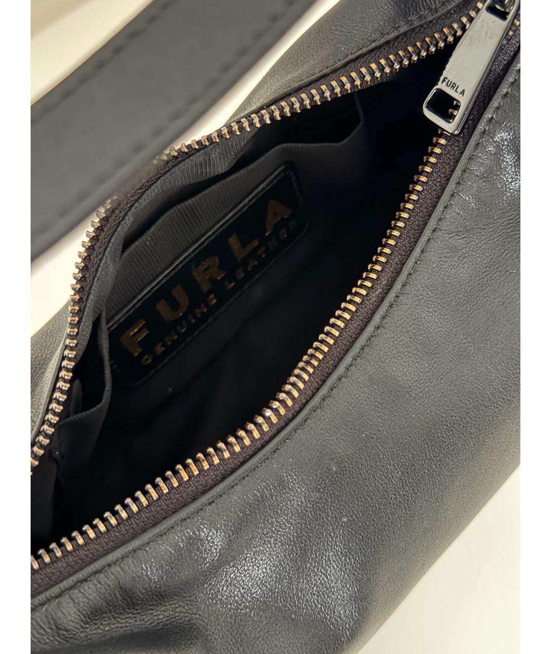 FURLA Черная кожаная сумка через плечо, фото 4