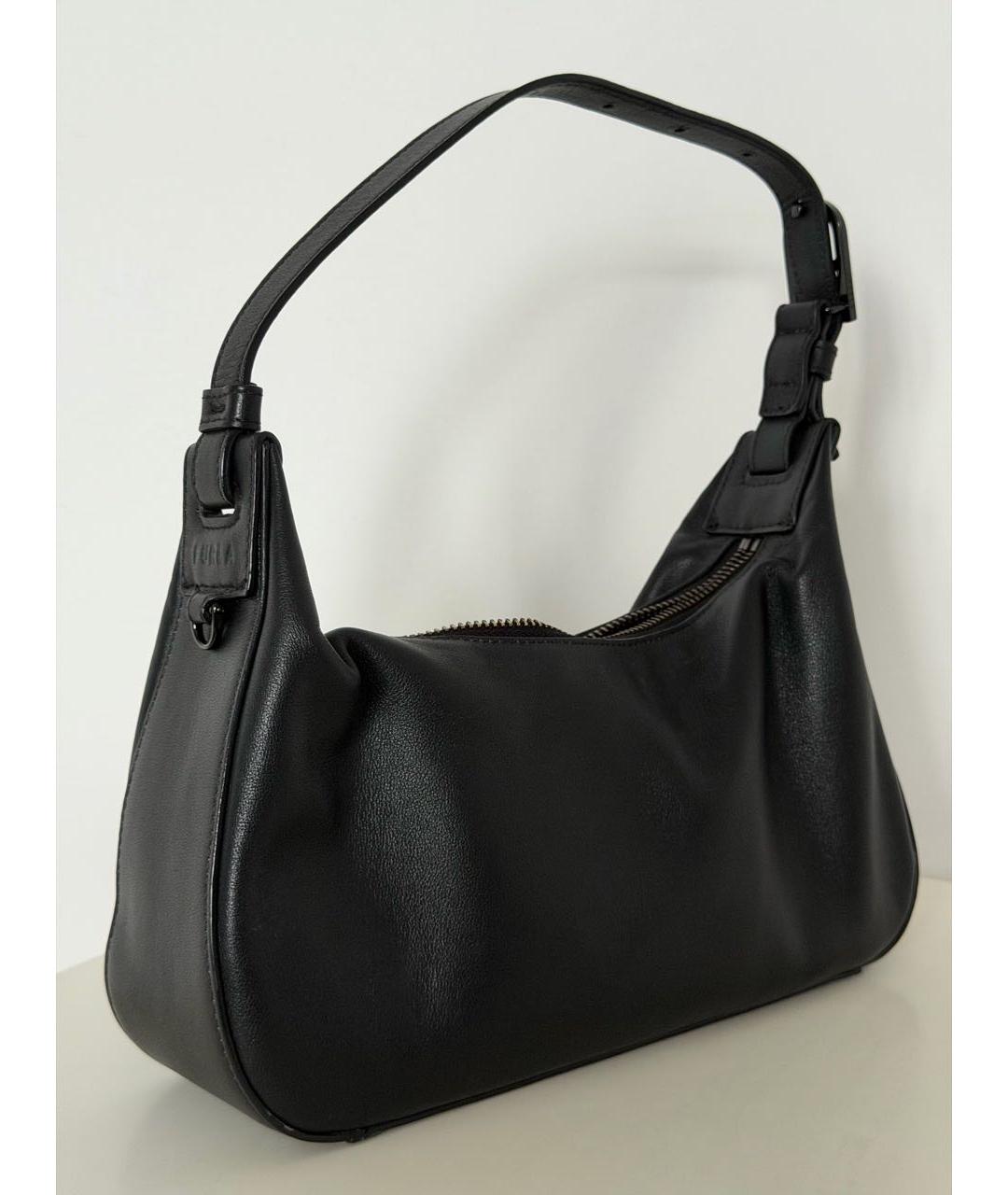 FURLA Черная кожаная сумка через плечо, фото 3
