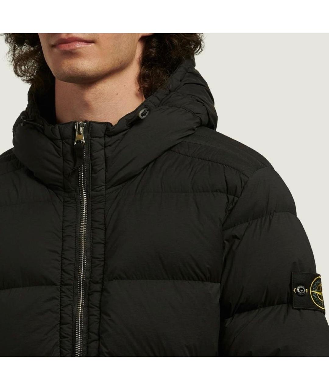 STONE ISLAND Черный нейлоновый пуховик, фото 3