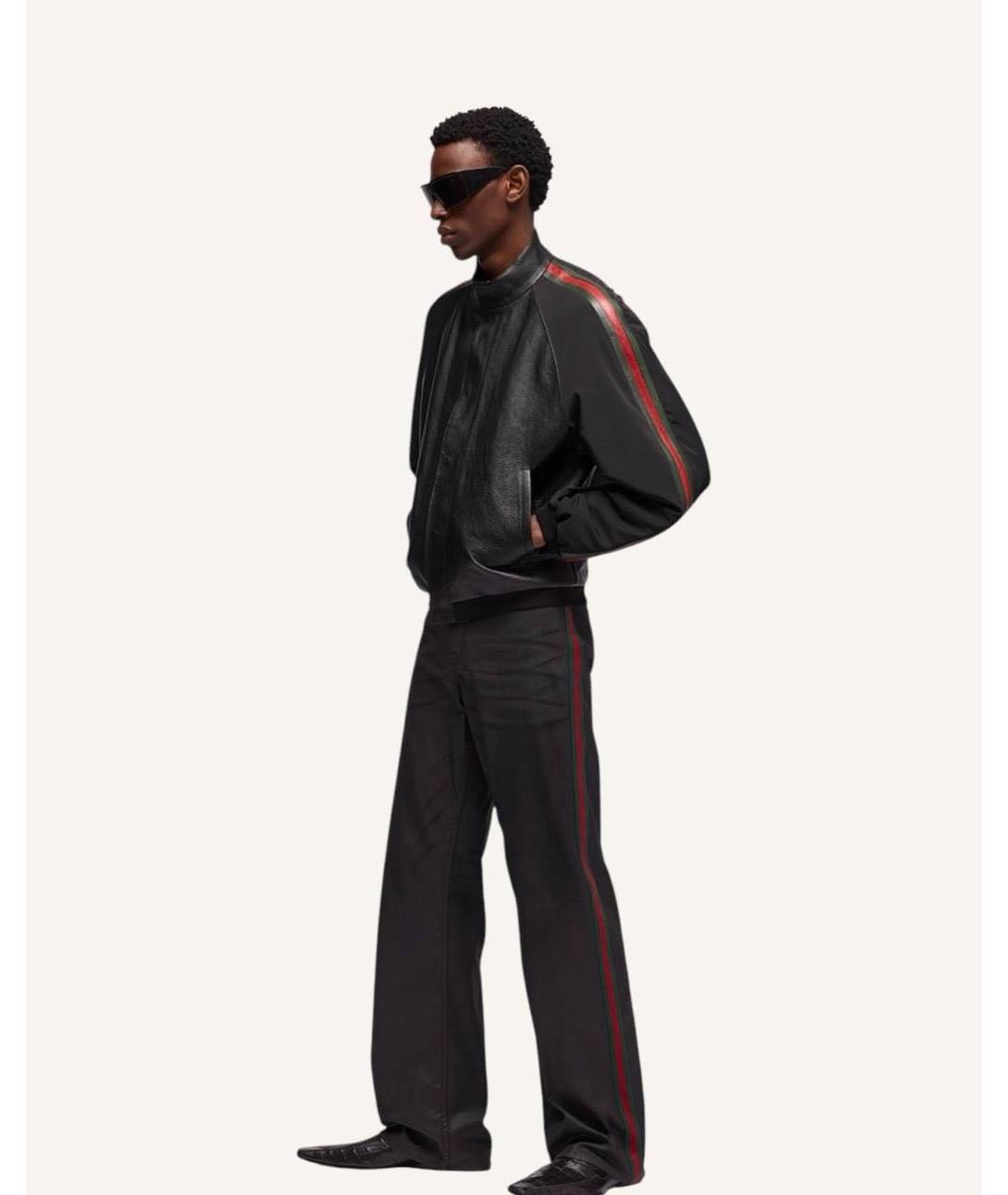 GUCCI Черная кожаная куртка, фото 2
