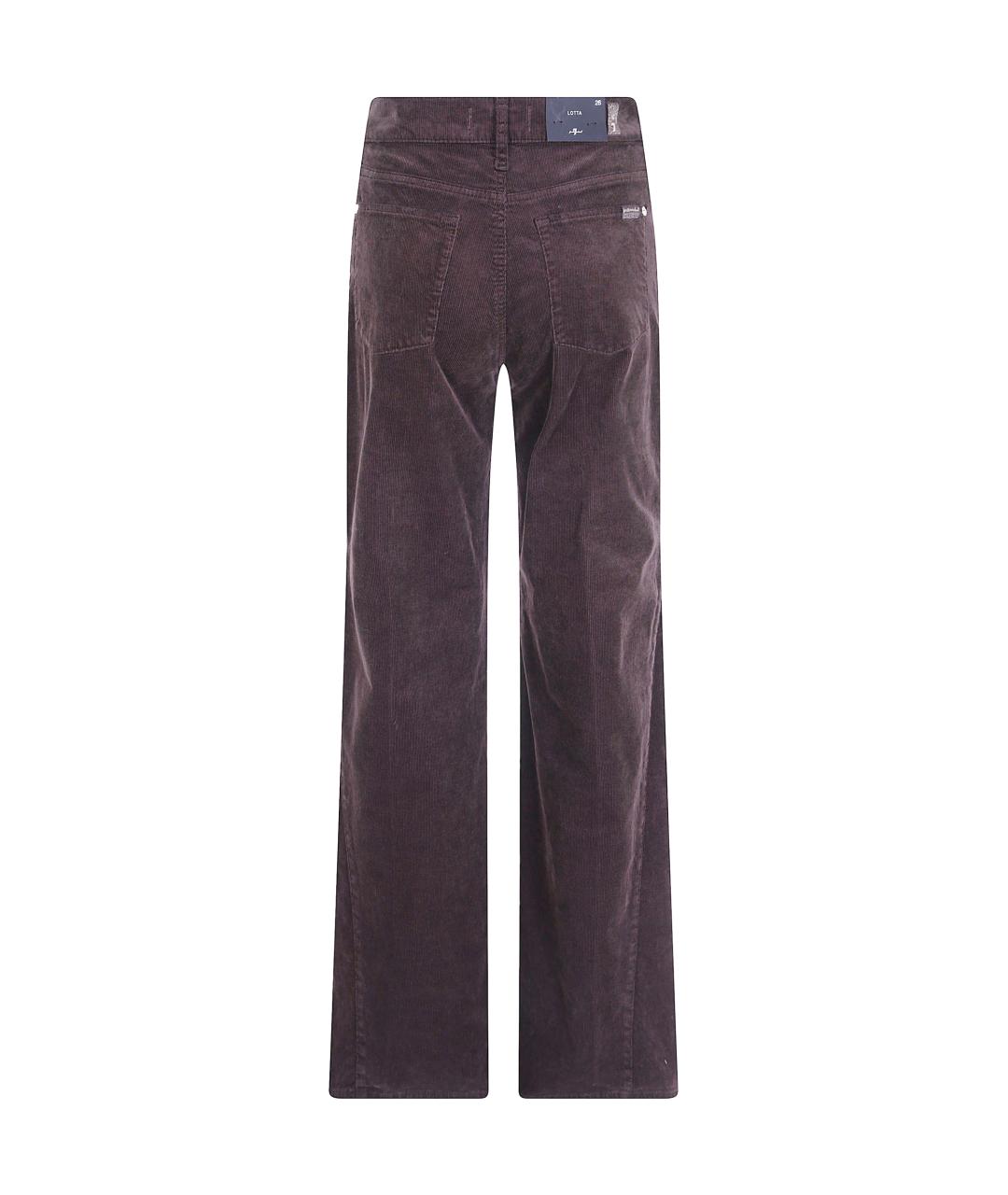 7 FOR ALL MANKIND Коричневые хлопковые прямые брюки, фото 2