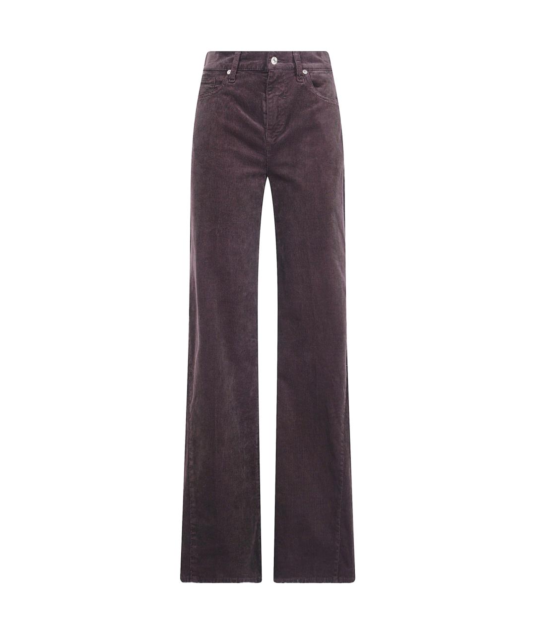 7 FOR ALL MANKIND Коричневые хлопковые прямые брюки, фото 1