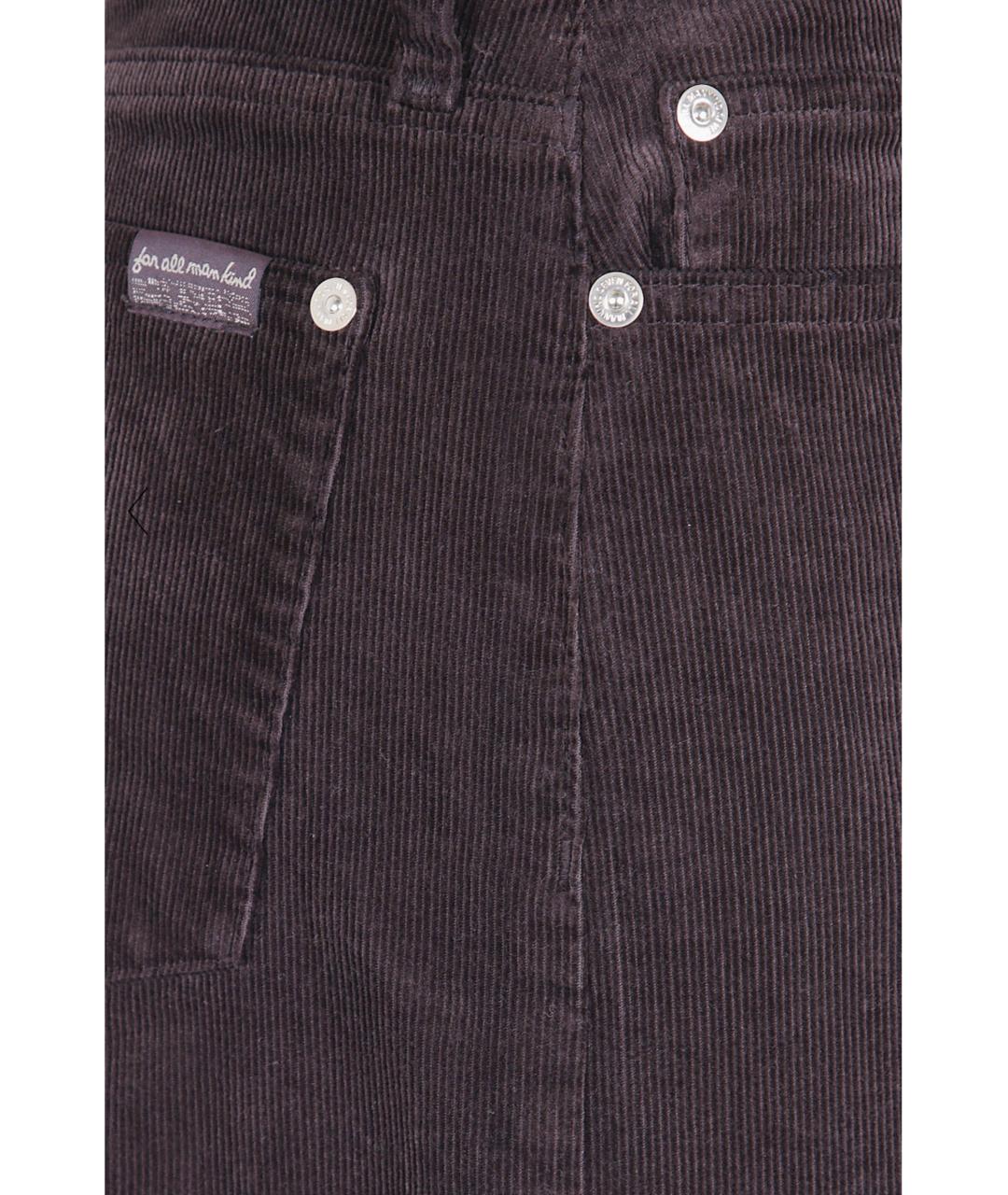 7 FOR ALL MANKIND Коричневые хлопковые прямые брюки, фото 3