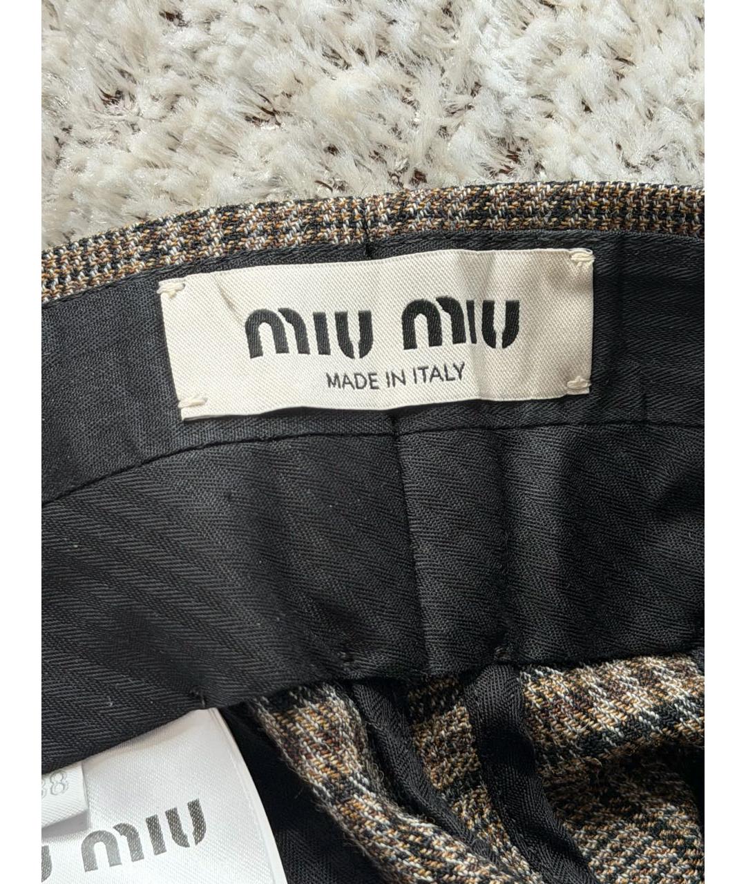 MIU MIU Коричневый шерстяной костюм с брюками, фото 8