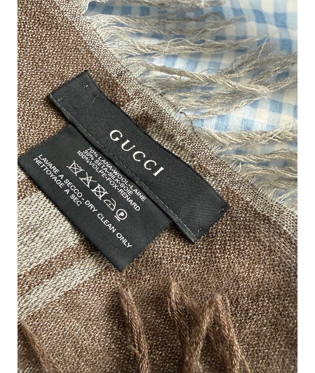 GUCCI Коричневый платок, фото 2