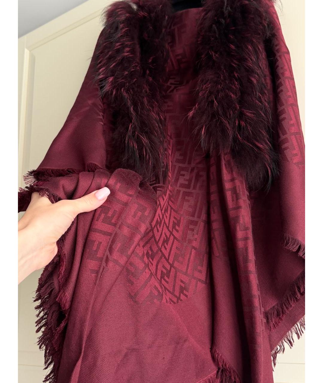 FENDI Бордовый платок, фото 6