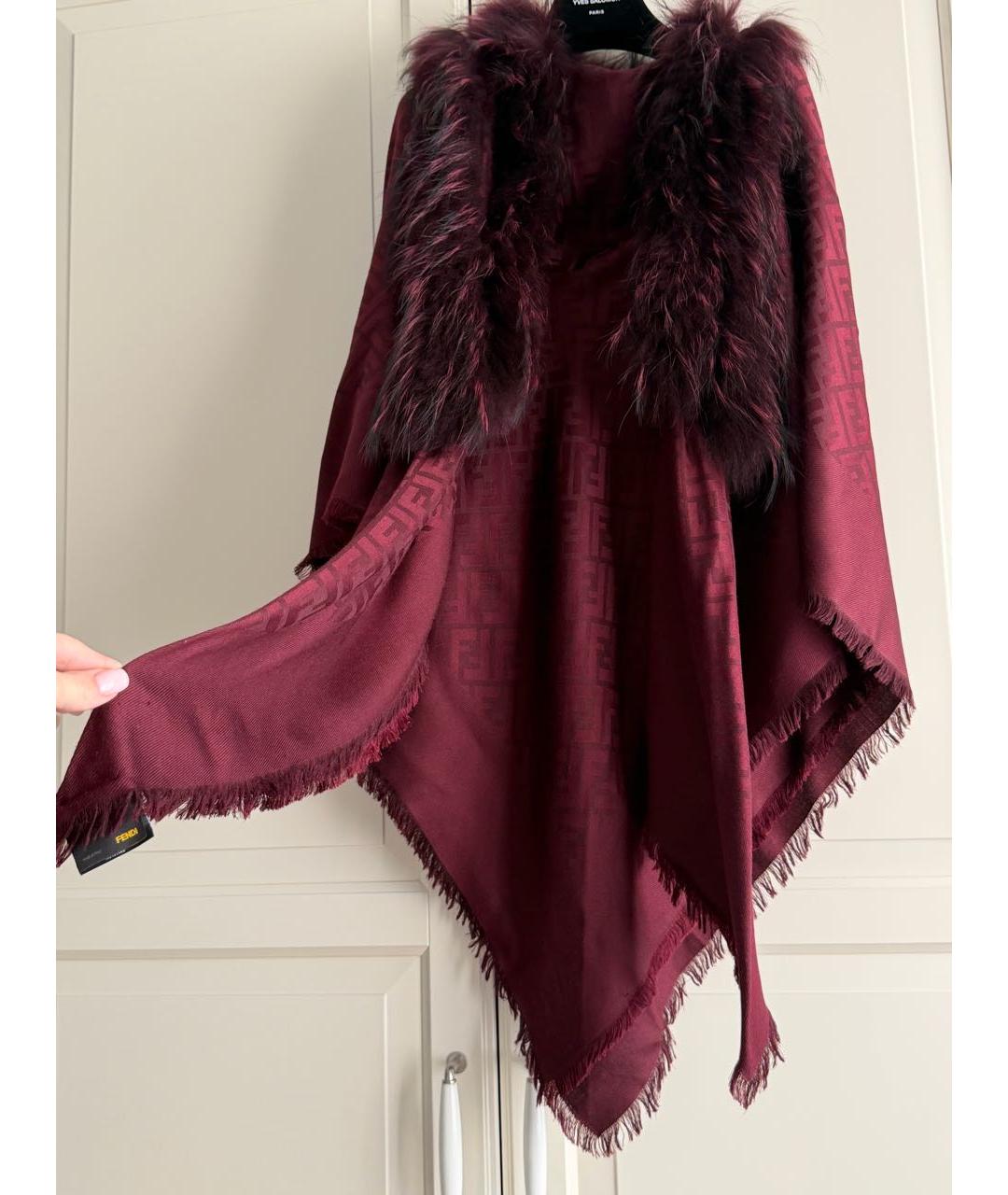 FENDI Бордовый платок, фото 2