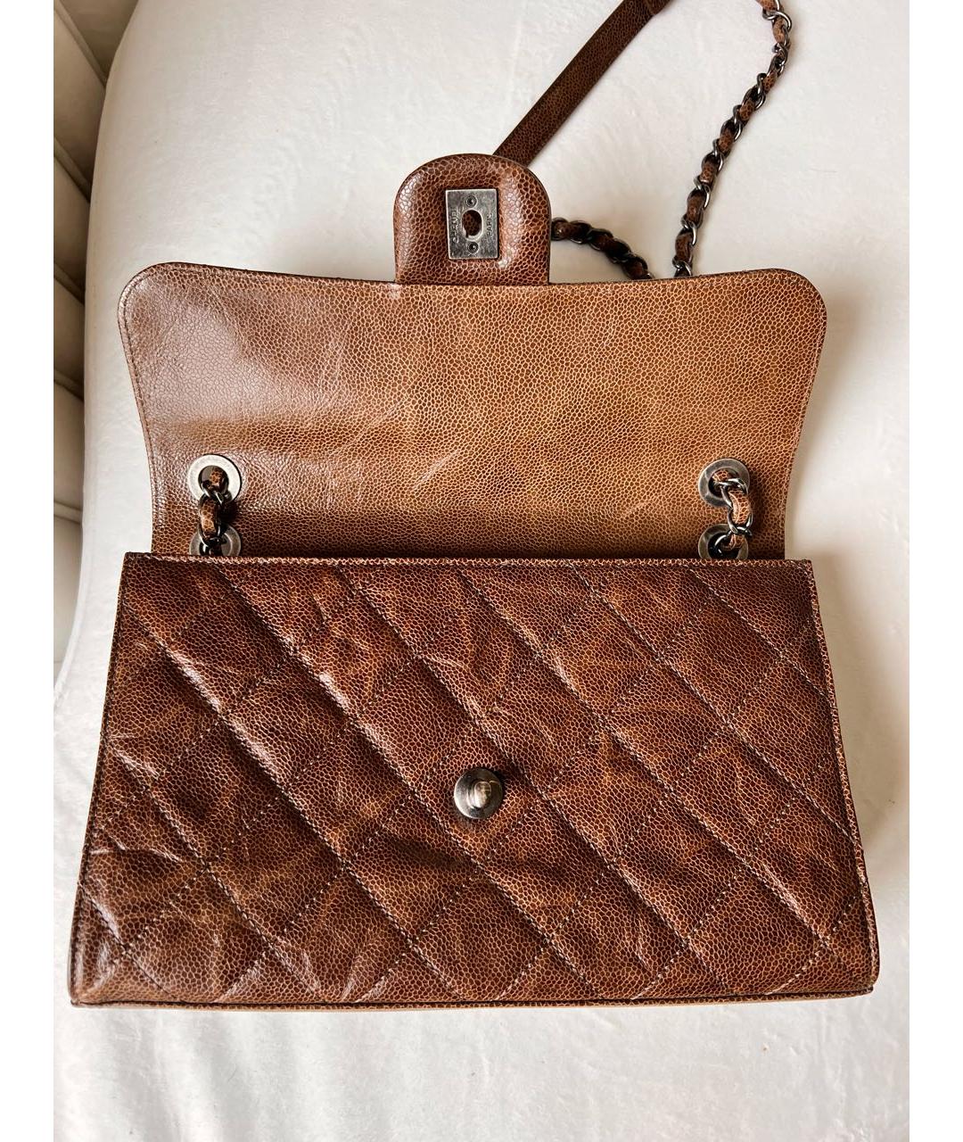CHANEL Коричневая кожаная сумка через плечо, фото 4