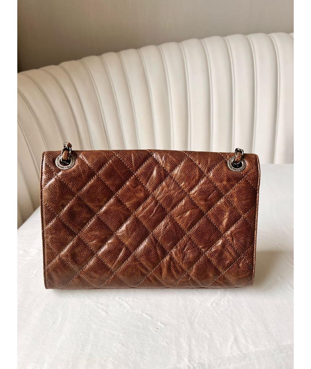 CHANEL Коричневая кожаная сумка через плечо, фото 2