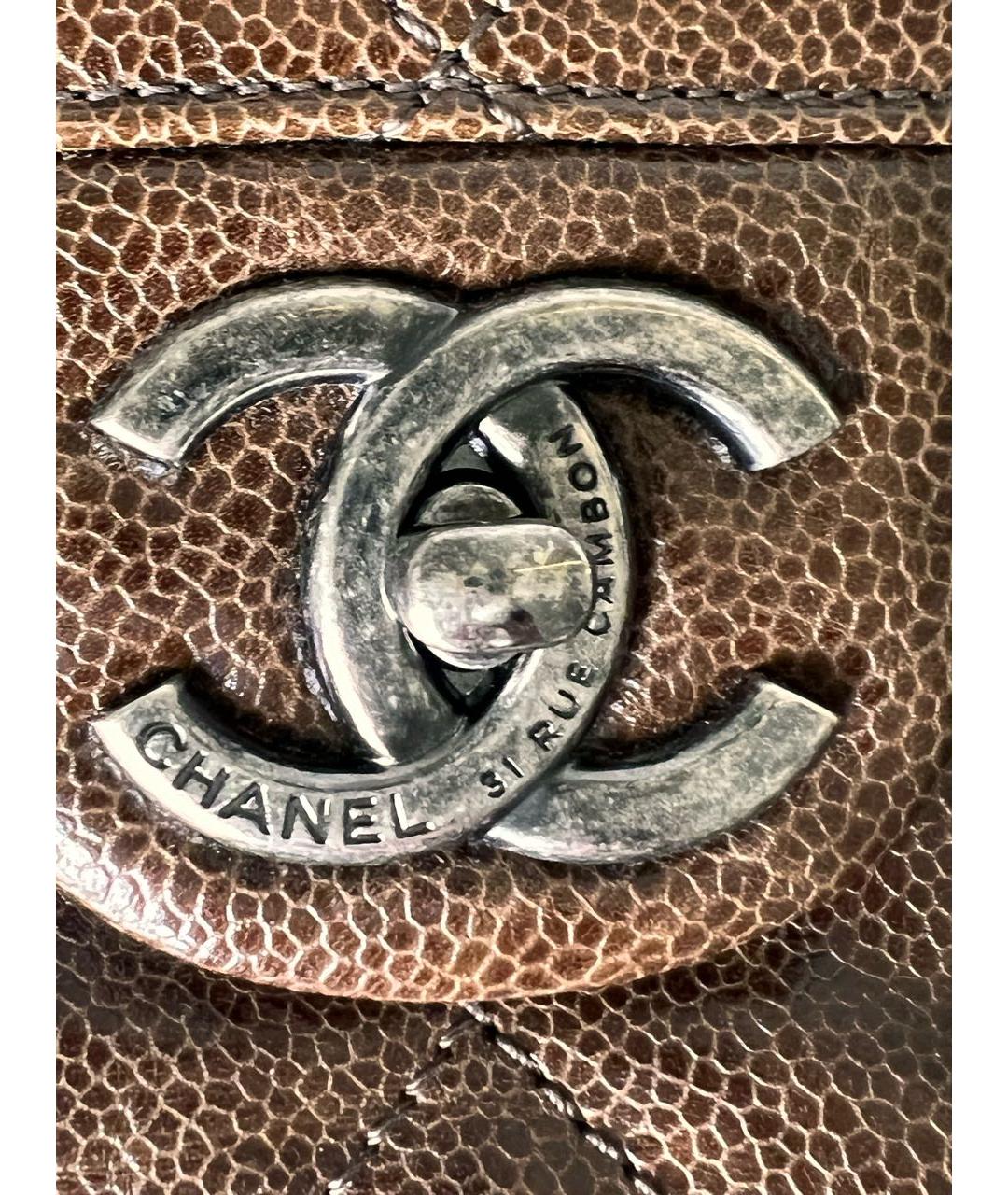 CHANEL Коричневая кожаная сумка через плечо, фото 7