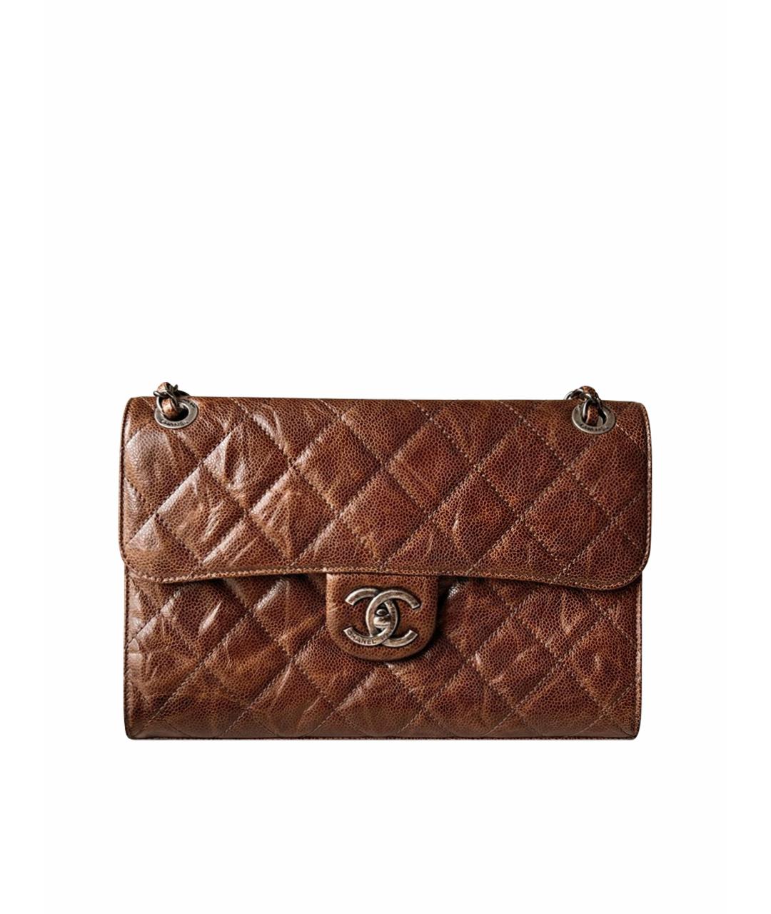CHANEL Коричневая кожаная сумка через плечо, фото 1