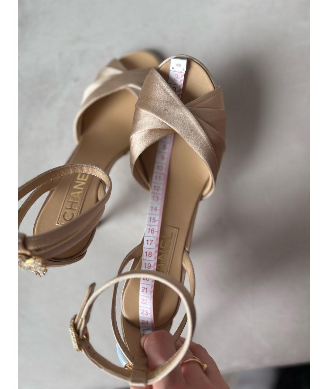 CHANEL Бежевые текстильные туфли, фото 6