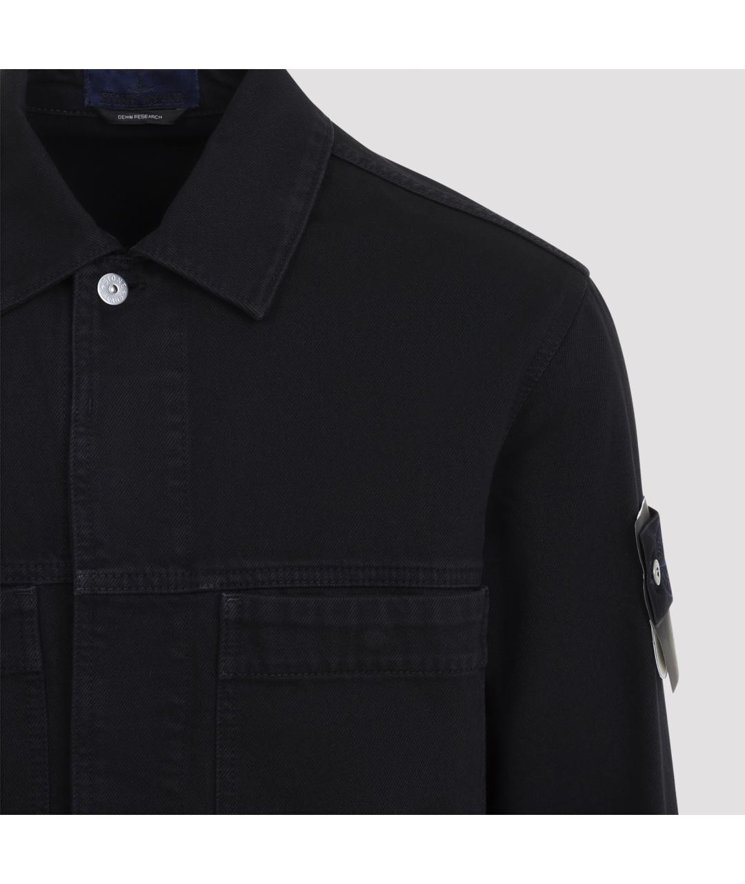 STONE ISLAND Черная хлопковая куртка, фото 4