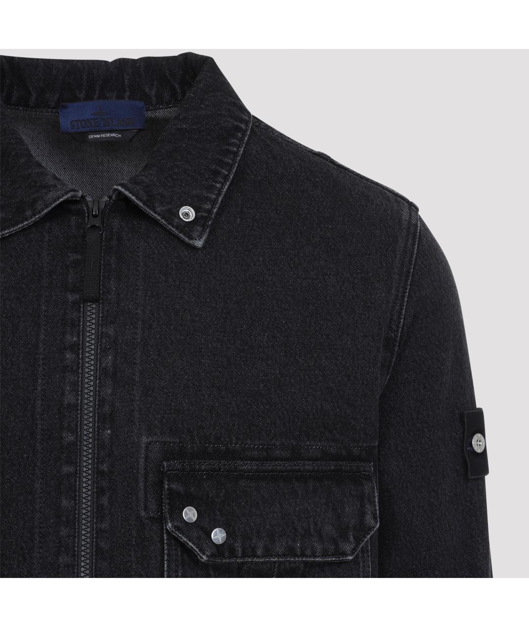 STONE ISLAND Черная хлопковая куртка, фото 3