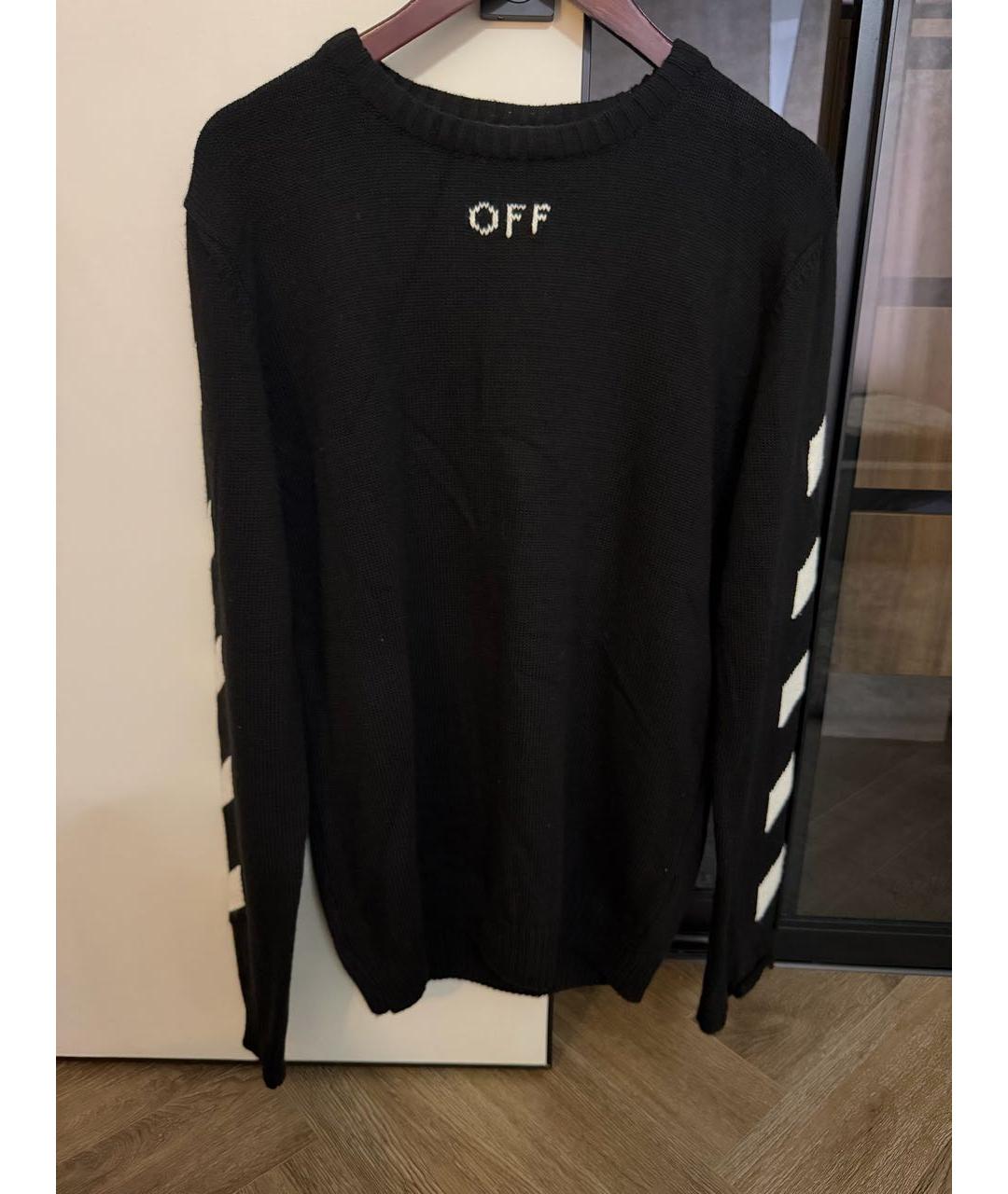 OFF-WHITE Черный хлопковый джемпер / свитер, фото 9