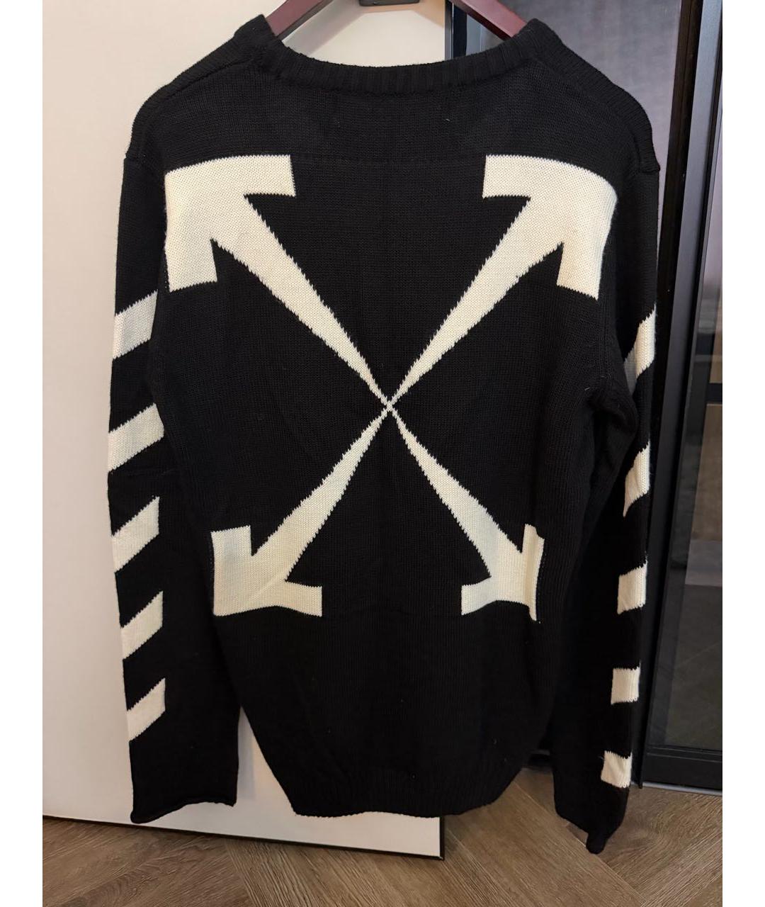 OFF-WHITE Черный хлопковый джемпер / свитер, фото 2