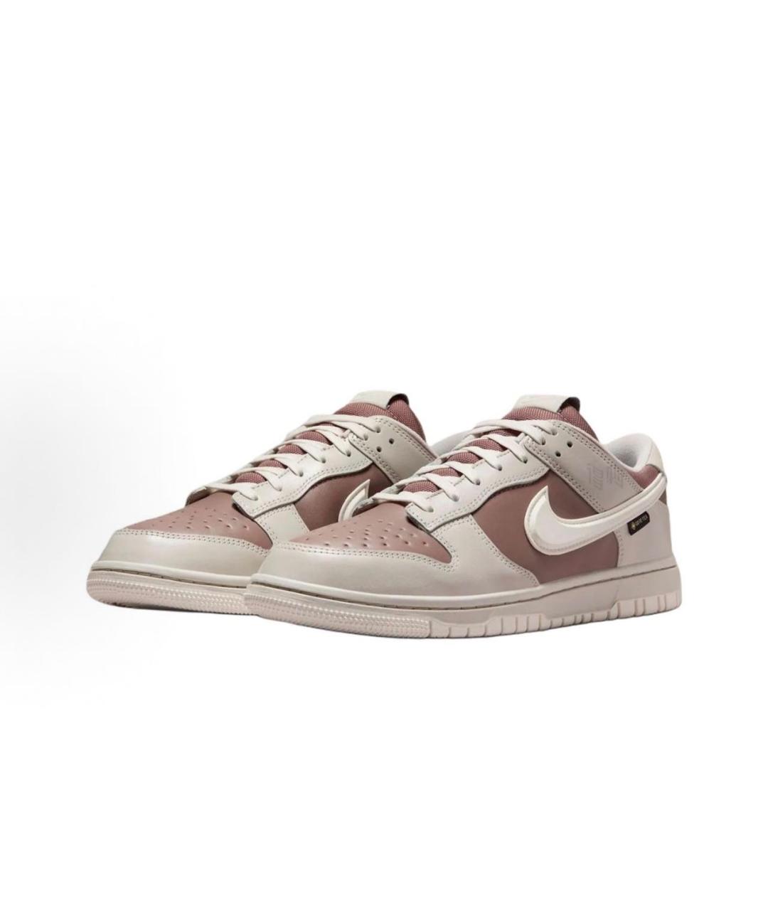 NIKE Бежевые кожаные низкие кроссовки / кеды, фото 2