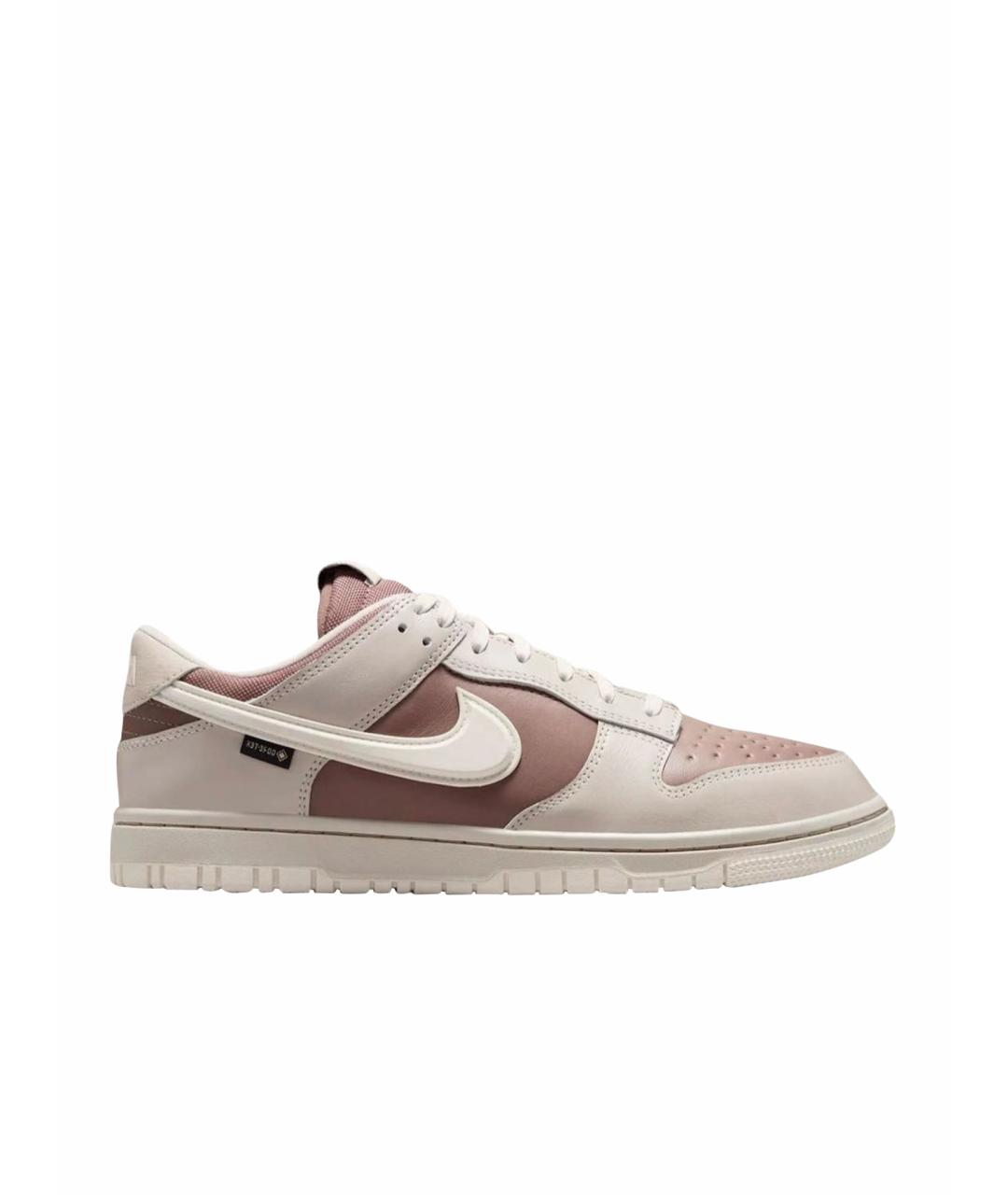 NIKE Бежевые кожаные низкие кроссовки / кеды, фото 1