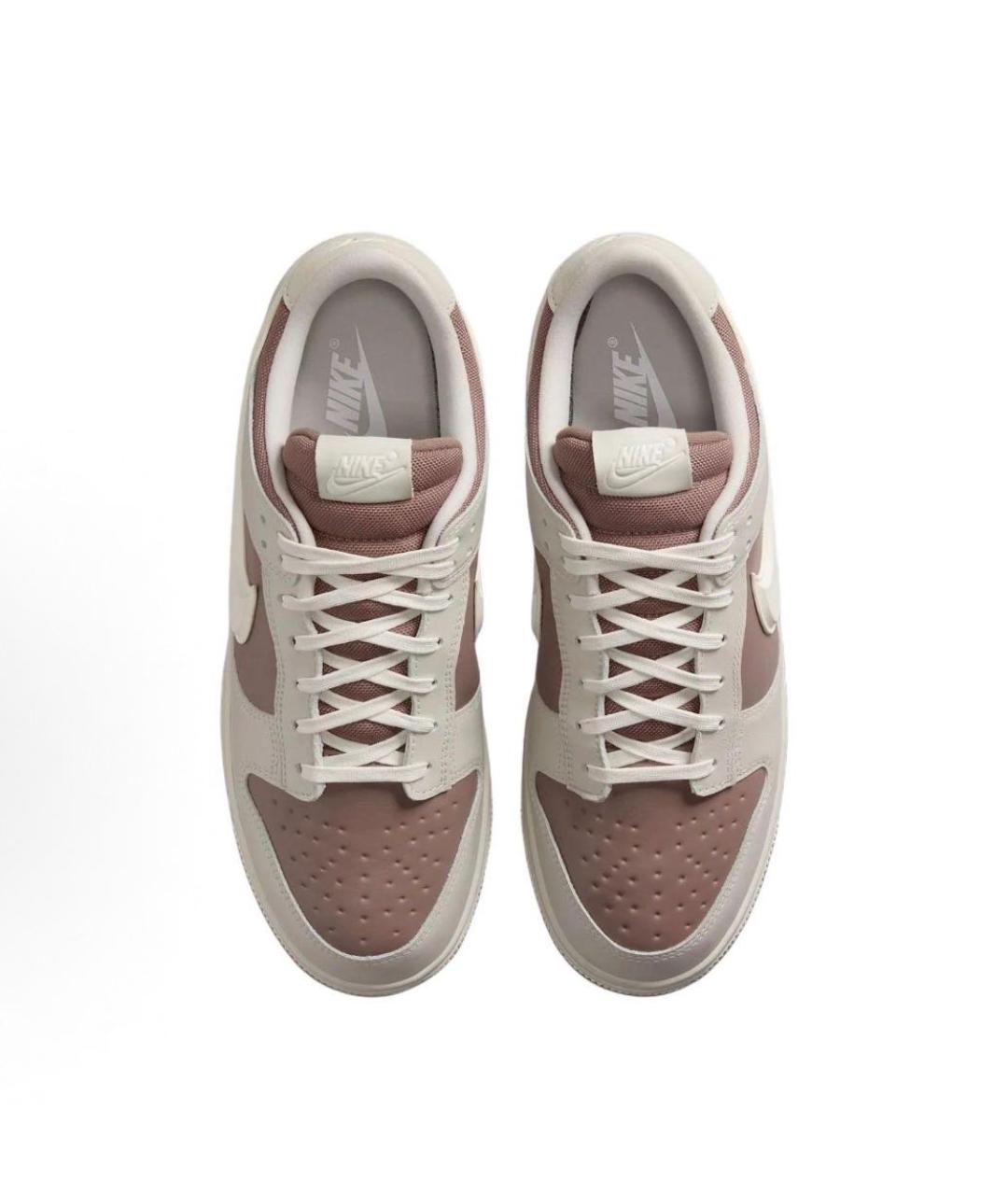 NIKE Бежевые кожаные низкие кроссовки / кеды, фото 3