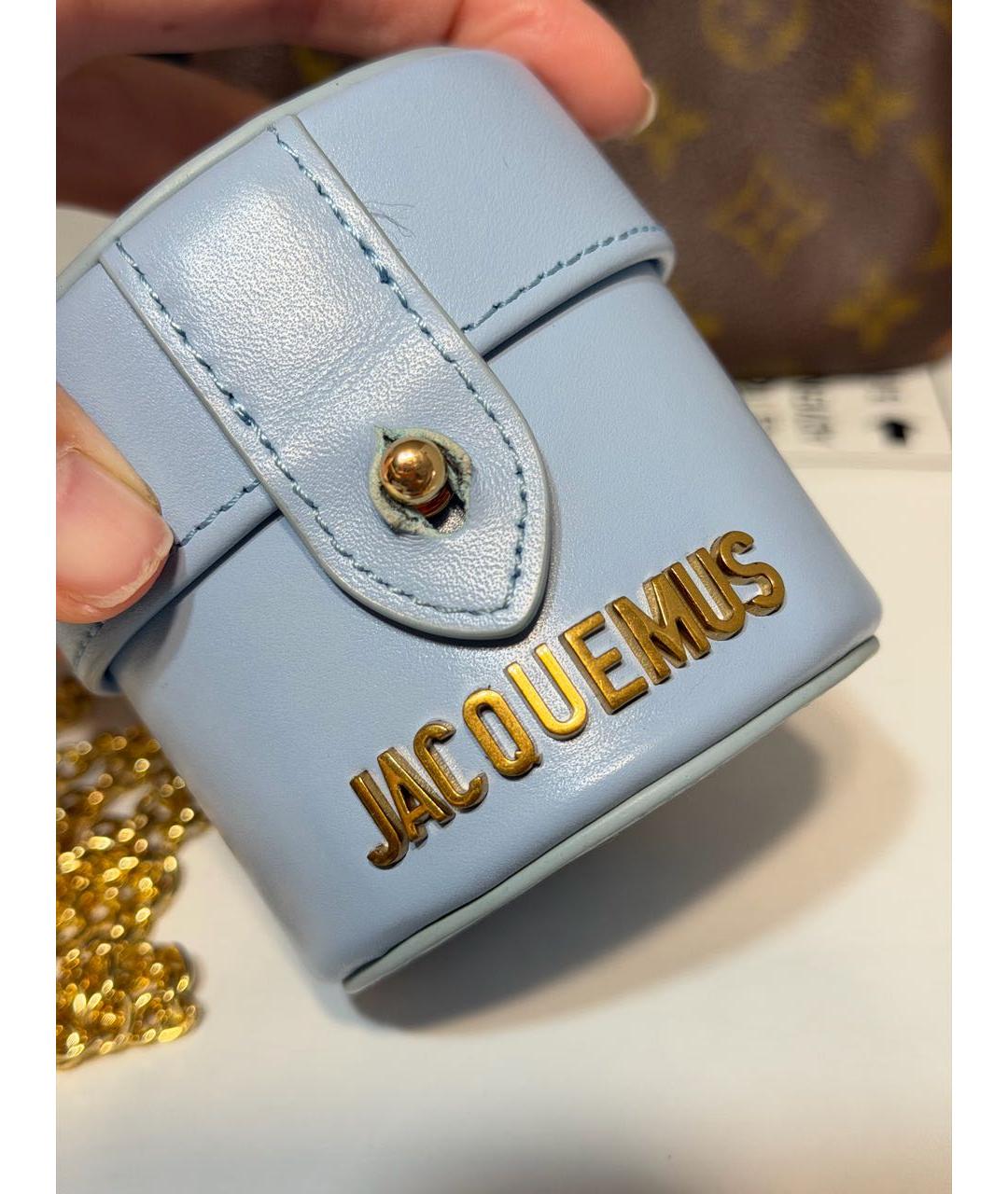 JACQUEMUS Голубая кожаная сумка через плечо, фото 2