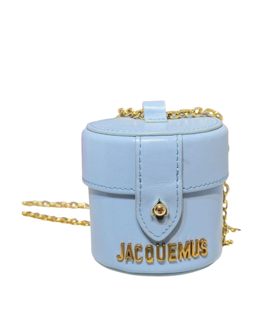 JACQUEMUS Голубая кожаная сумка через плечо, фото 1