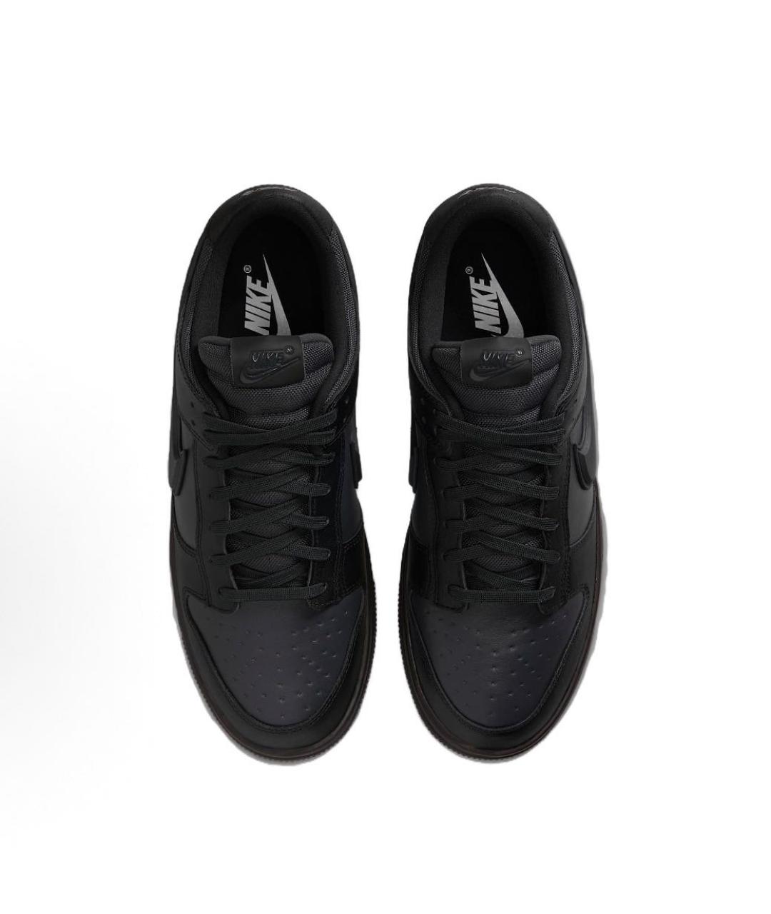 NIKE Черные кожаные низкие кроссовки / кеды, фото 3