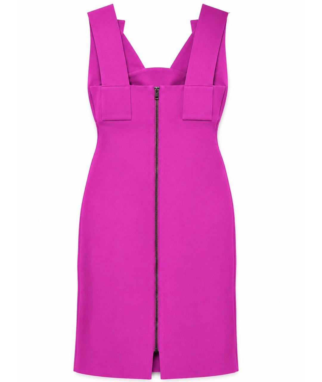 ROLAND MOURET Фуксия хлопко-эластановое коктейльное платье, фото 2