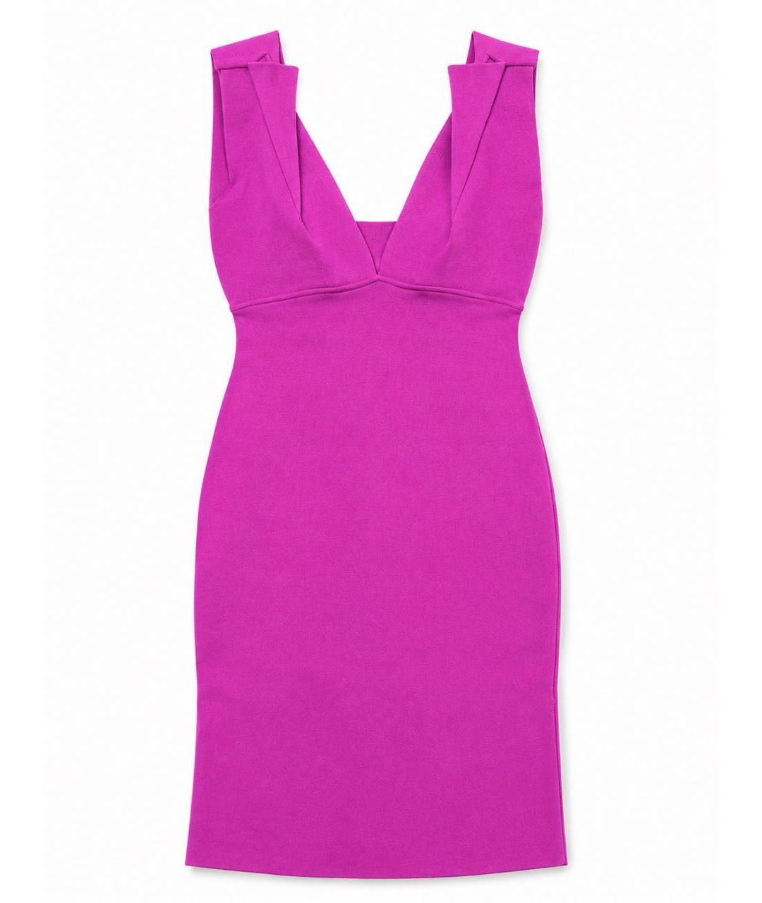ROLAND MOURET Фуксия хлопко-эластановое коктейльное платье, фото 1