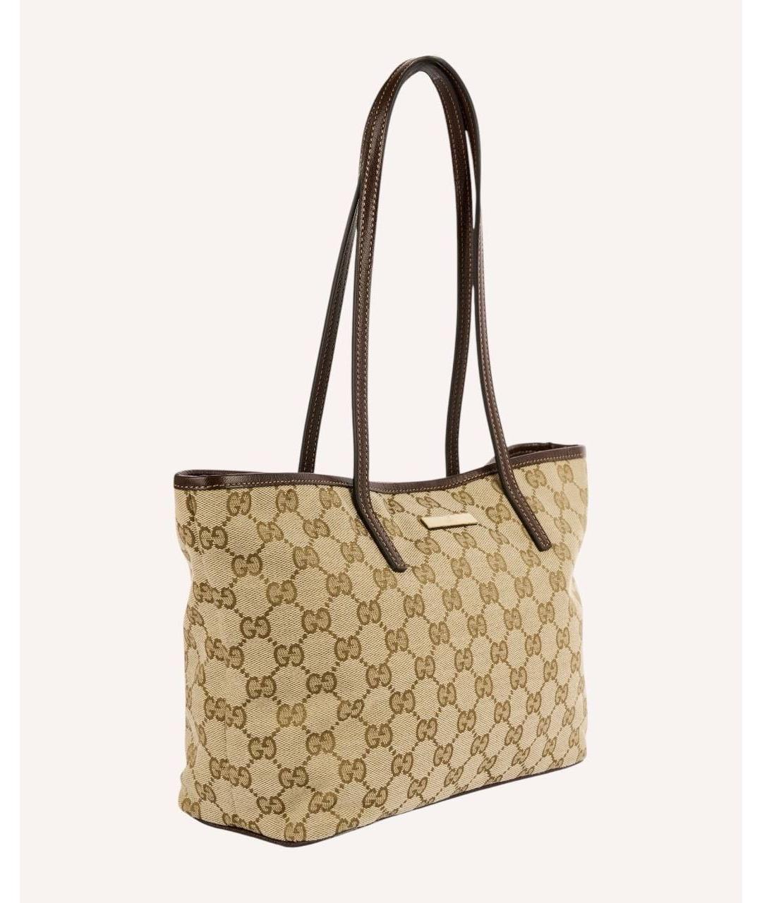 GUCCI Коричневая сумка тоут из канвы, фото 4
