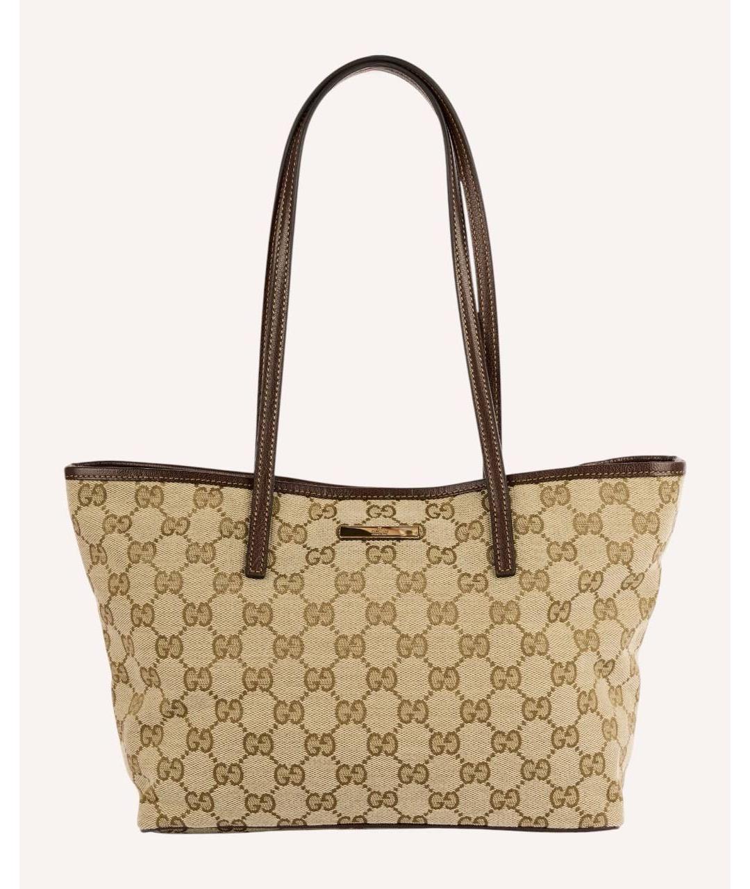 GUCCI Коричневая сумка тоут из канвы, фото 6