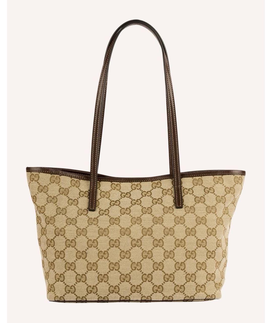 GUCCI Коричневая сумка тоут из канвы, фото 2