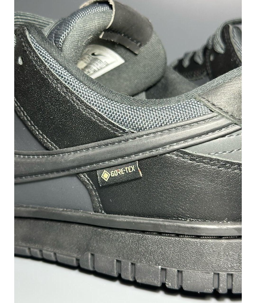 NIKE Черные кожаные низкие кроссовки / кеды, фото 6