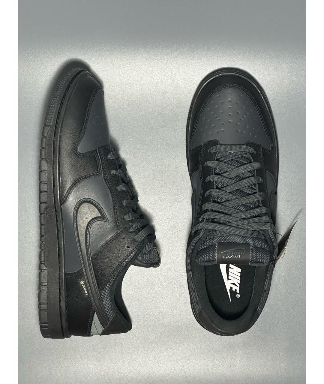 NIKE Черные кожаные низкие кроссовки / кеды, фото 8