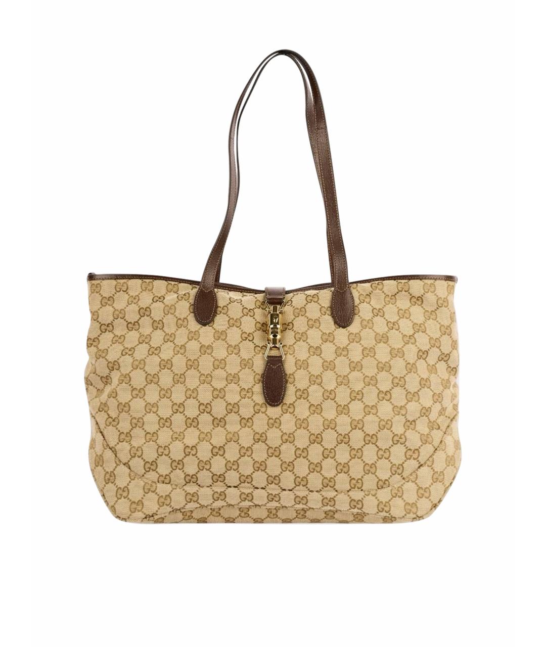 GUCCI Коричневая сумка тоут из канвы, фото 1