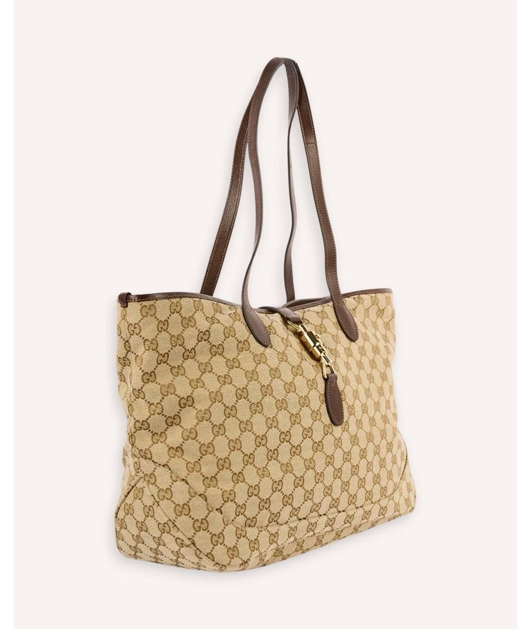 GUCCI Коричневая сумка тоут из канвы, фото 4