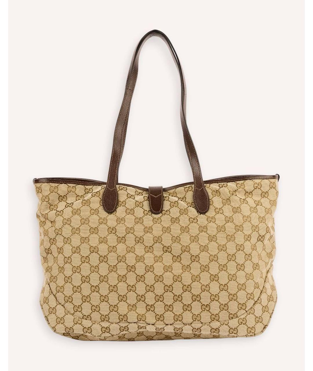 GUCCI Коричневая сумка тоут из канвы, фото 2