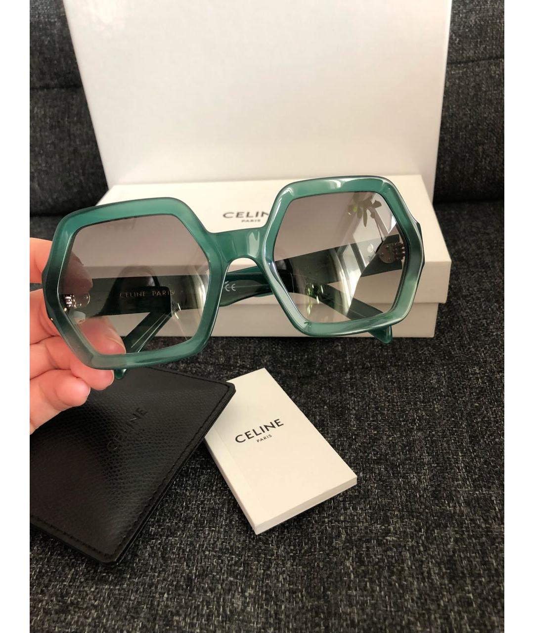CELINE PRE-OWNED Зеленые солнцезащитные очки, фото 4