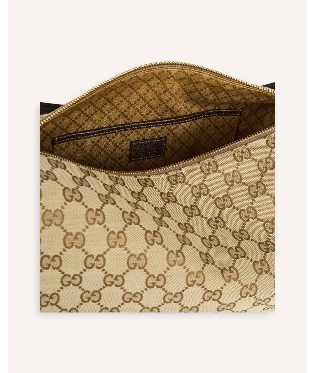 GUCCI Коричневая сумка через плечо из канвы, фото 5
