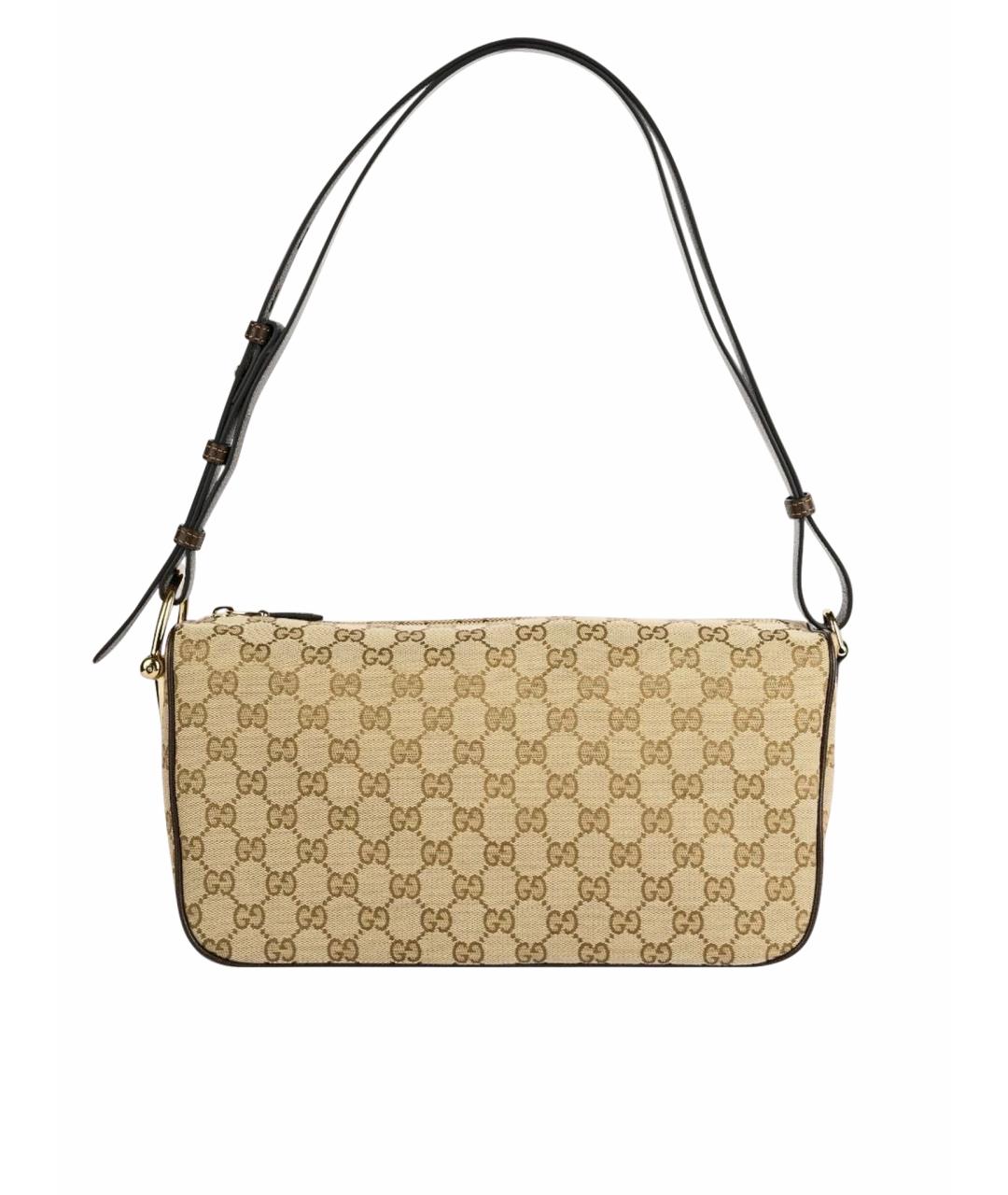 GUCCI Коричневая сумка через плечо из канвы, фото 1
