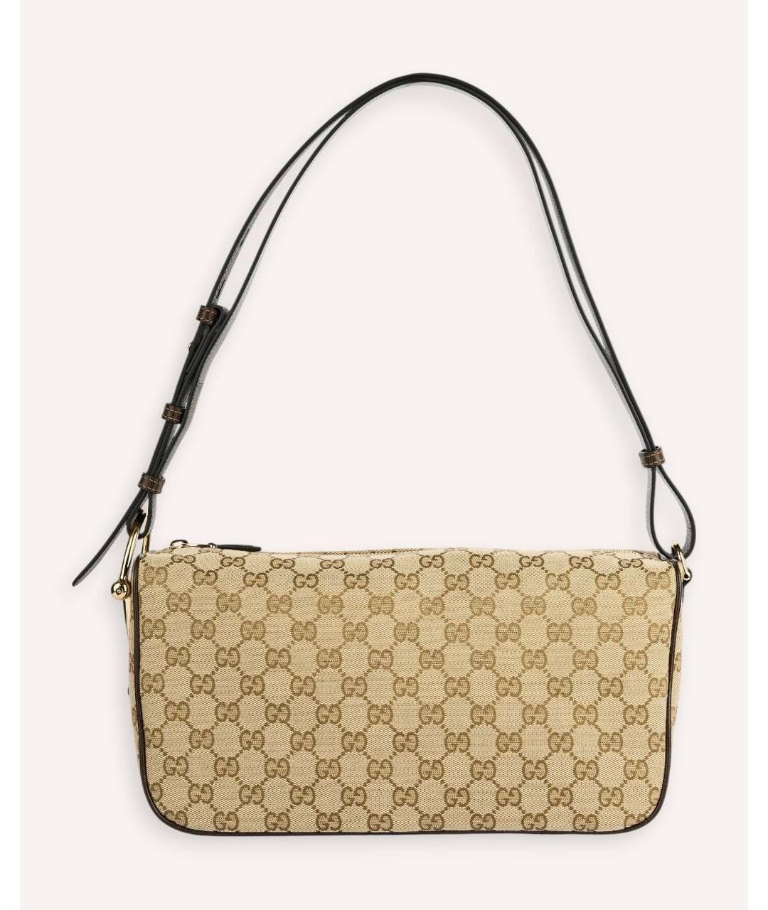 GUCCI Коричневая сумка через плечо из канвы, фото 6