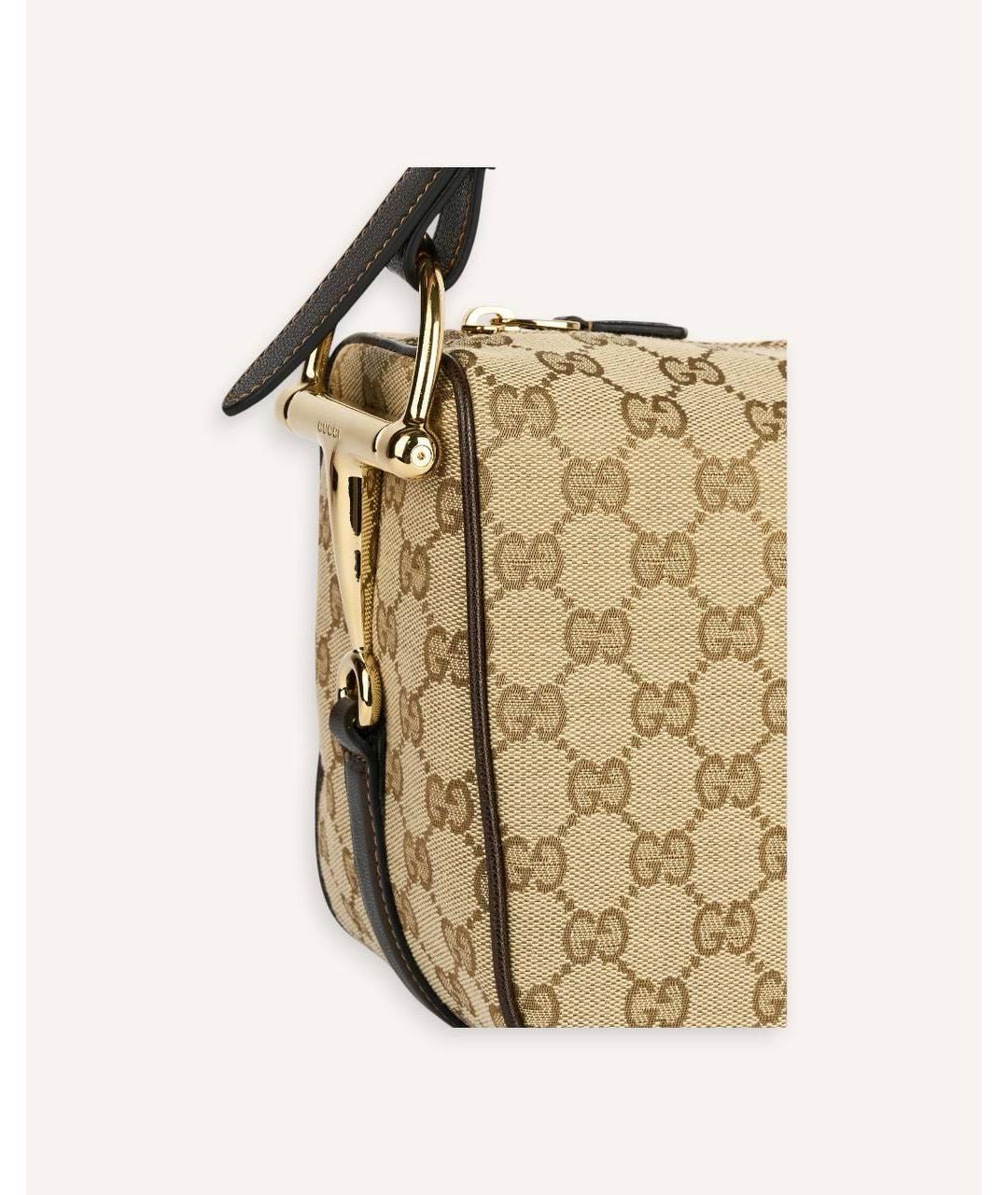 GUCCI Коричневая сумка через плечо из канвы, фото 3