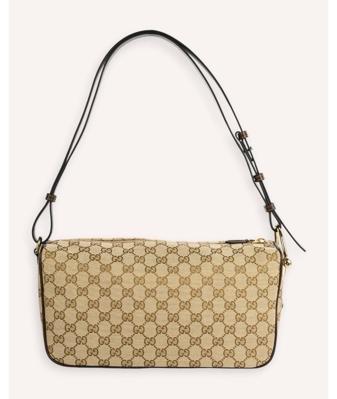 GUCCI Коричневая сумка через плечо из канвы, фото 2