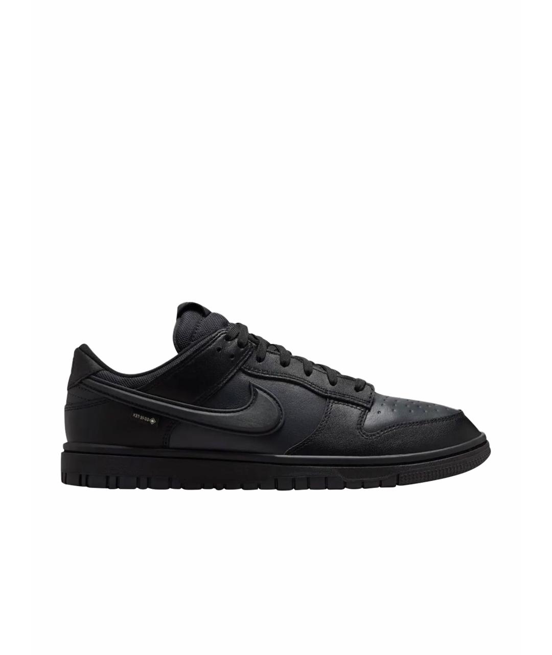 NIKE Черные кожаные низкие кроссовки / кеды, фото 1