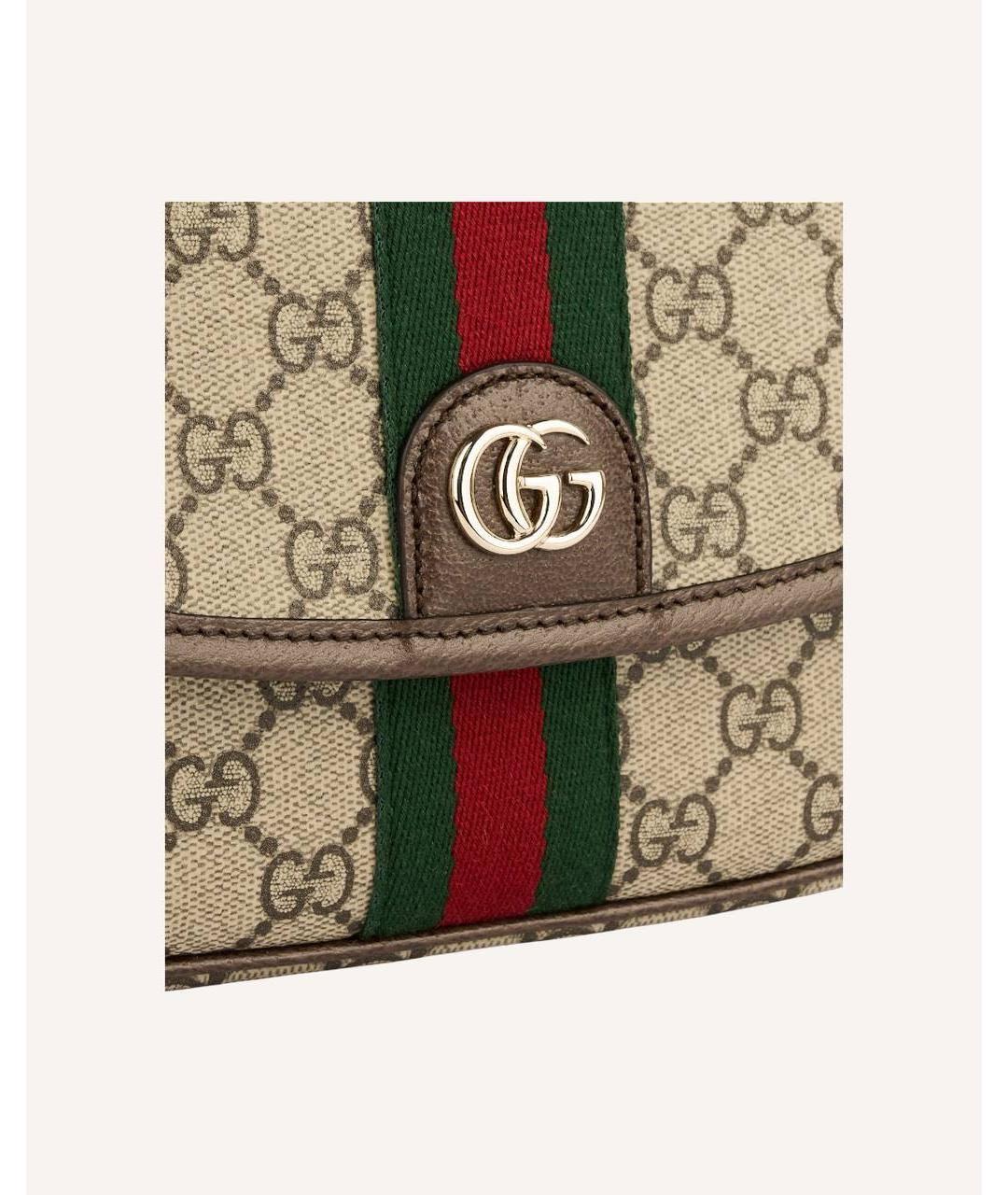 GUCCI Коричневая сумка через плечо из канвы, фото 4